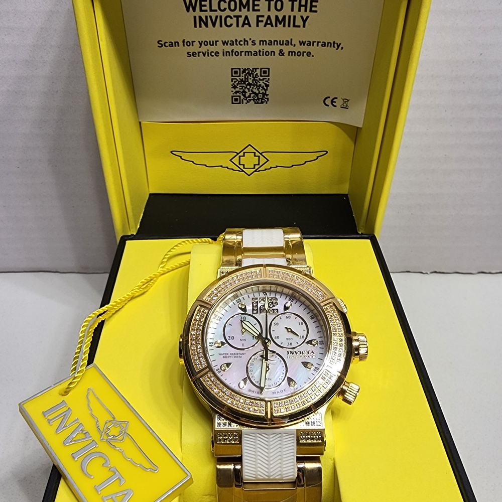 Invicta Gold and White Women's Bracelet Watch